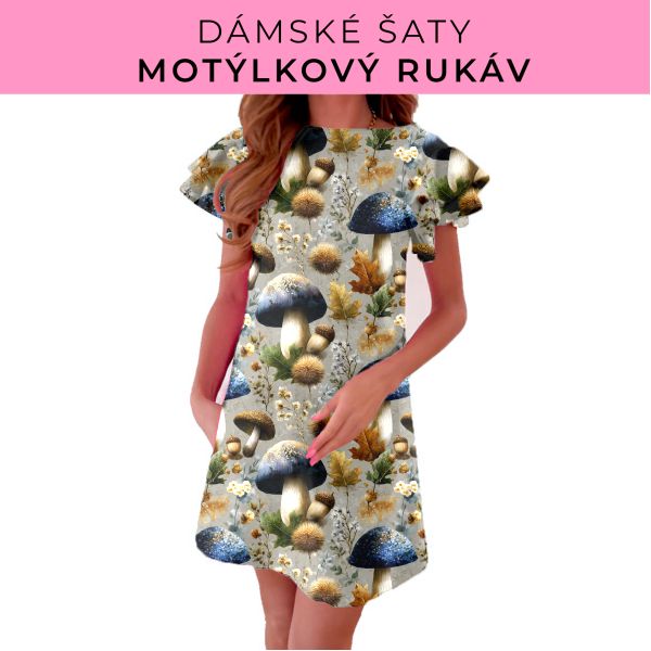 DÁMSKÝ střih - šaty s motýlkovým rukávem