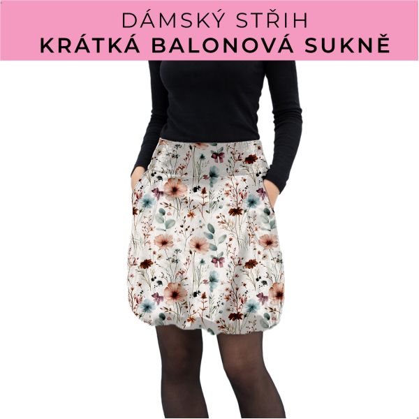 Dámský střih - balonová krátká sukně