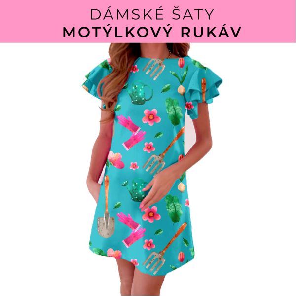 DÁMSKÝ střih - šaty s motýlkovým rukávem