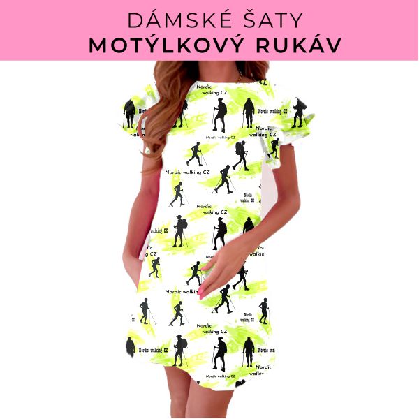 DÁMSKÝ střih - šaty s motýlkovým rukávem