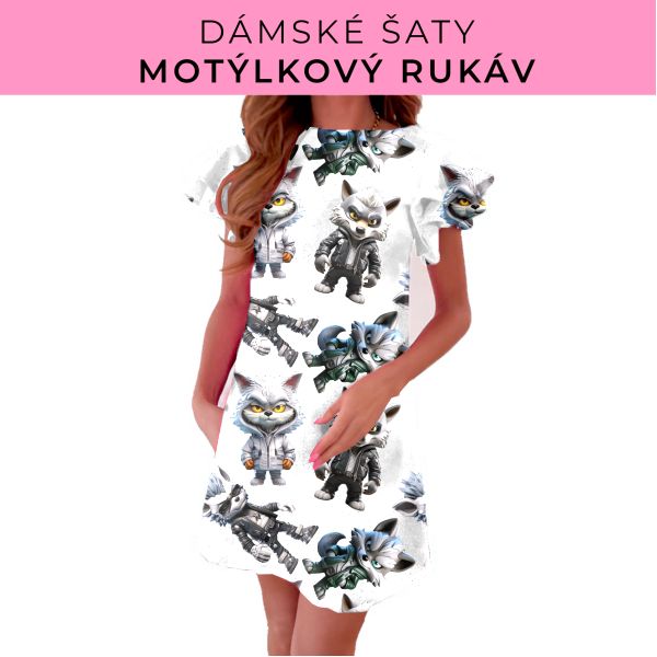 DÁMSKÝ střih - šaty s motýlkovým rukávem