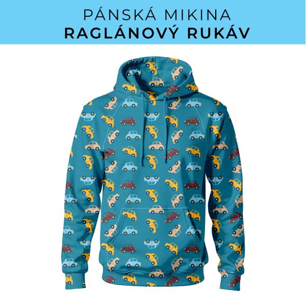 PÁNSKÝ střih - mikina raglan ZÁKLADNÍ s kapucí