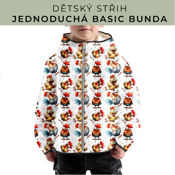 Dětský střih - jednoduchá dětská BASIC  bunda