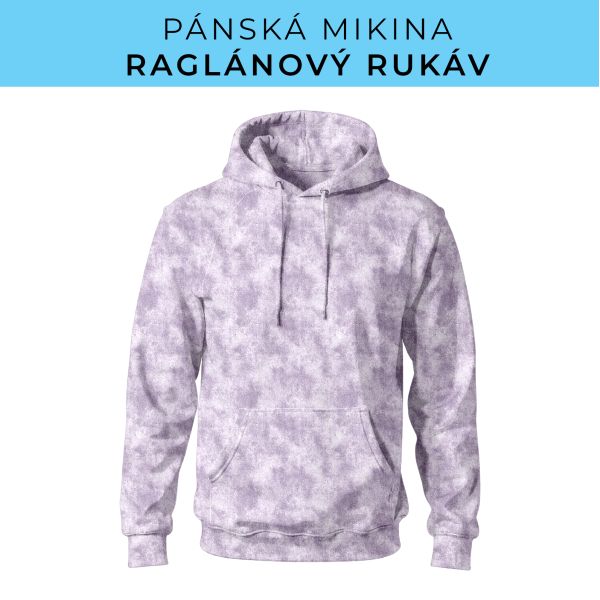 PÁNSKÝ střih - mikina raglan ZÁKLADNÍ s kapucí