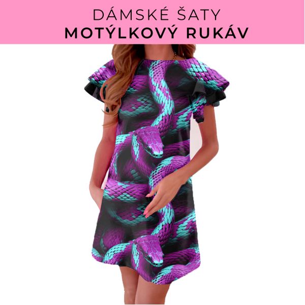 DÁMSKÝ střih - šaty s motýlkovým rukávem
