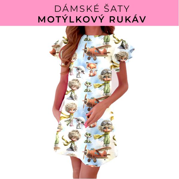 DÁMSKÝ střih - šaty s motýlkovým rukávem