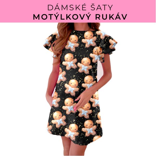 DÁMSKÝ střih - šaty s motýlkovým rukávem