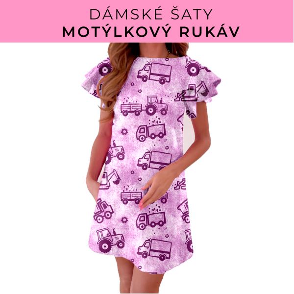 DÁMSKÝ střih - šaty s motýlkovým rukávem