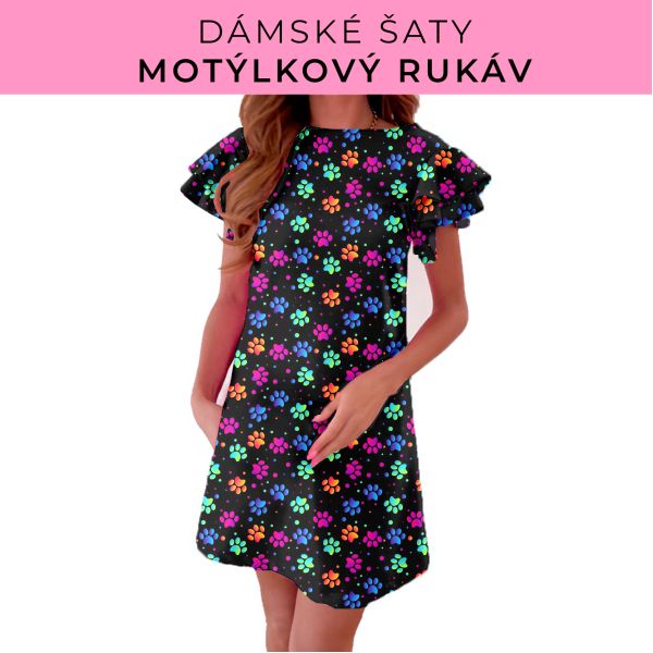 DÁMSKÝ střih - šaty s motýlkovým rukávem