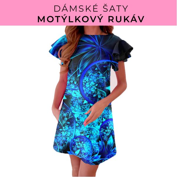 DÁMSKÝ střih - šaty s motýlkovým rukávem