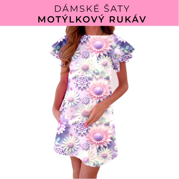 DÁMSKÝ střih - šaty s motýlkovým rukávem