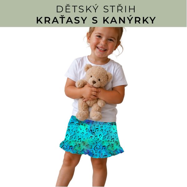 Dětský střih - Kraťásky s kanýrkem