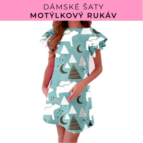 DÁMSKÝ střih - šaty s motýlkovým rukávem
