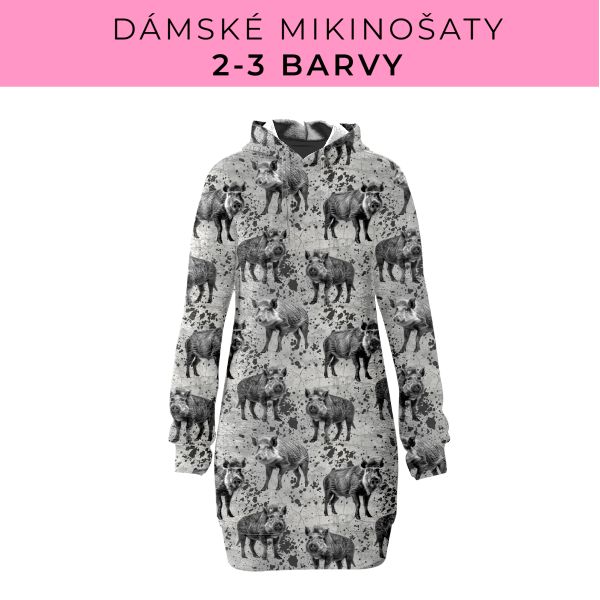 DÁMSKÝ střih - Mikinošaty 2-3 barvy