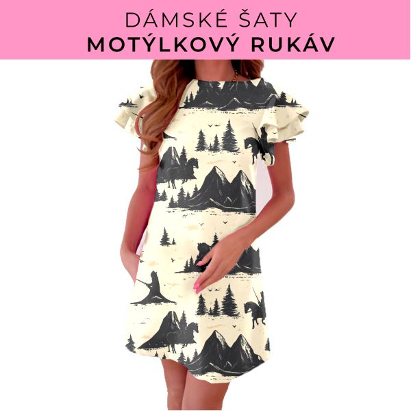DÁMSKÝ střih - šaty s motýlkovým rukávem