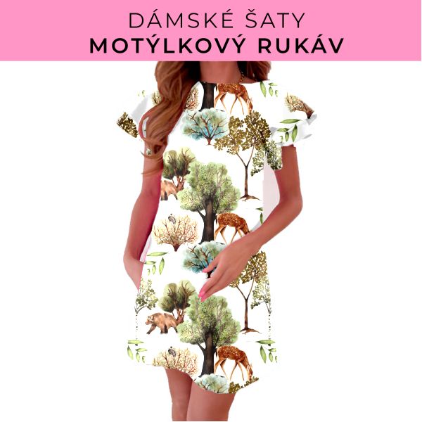 DÁMSKÝ střih - šaty s motýlkovým rukávem