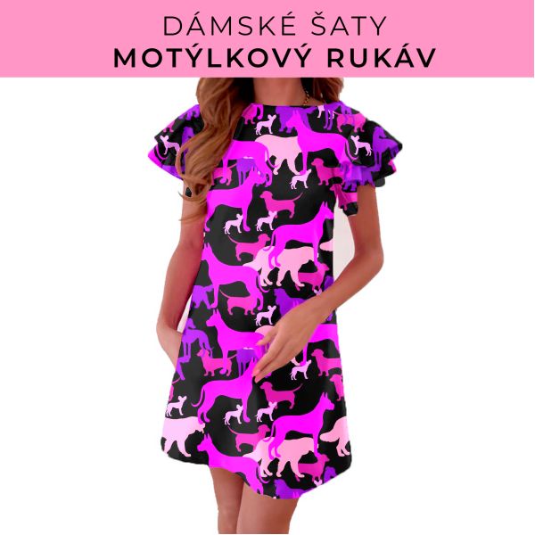 DÁMSKÝ střih - šaty s motýlkovým rukávem