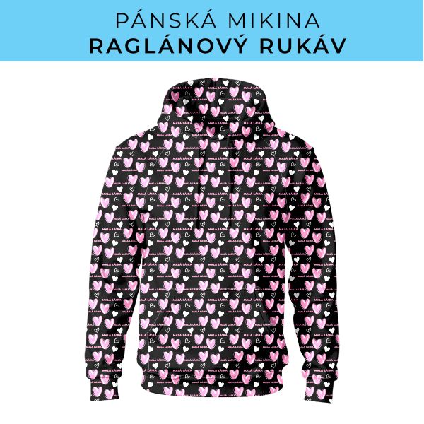 PÁNSKÝ střih - mikina raglan ZÁKLADNÍ s kapucí