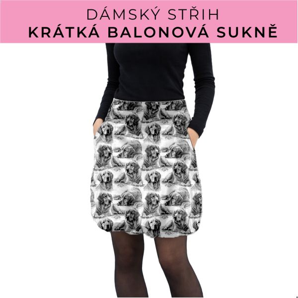 Dámský střih - balonová krátká sukně