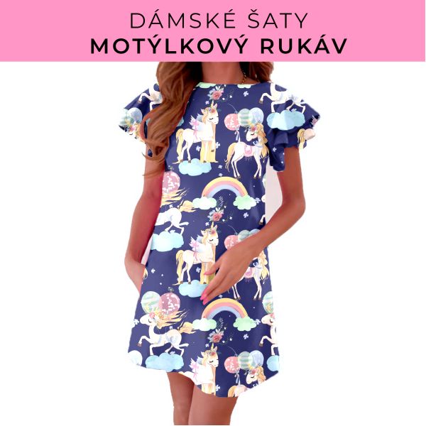 DÁMSKÝ střih - šaty s motýlkovým rukávem