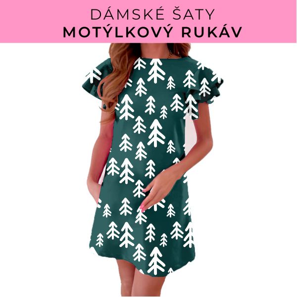 DÁMSKÝ střih - šaty s motýlkovým rukávem