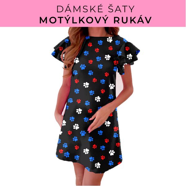 DÁMSKÝ střih - šaty s motýlkovým rukávem