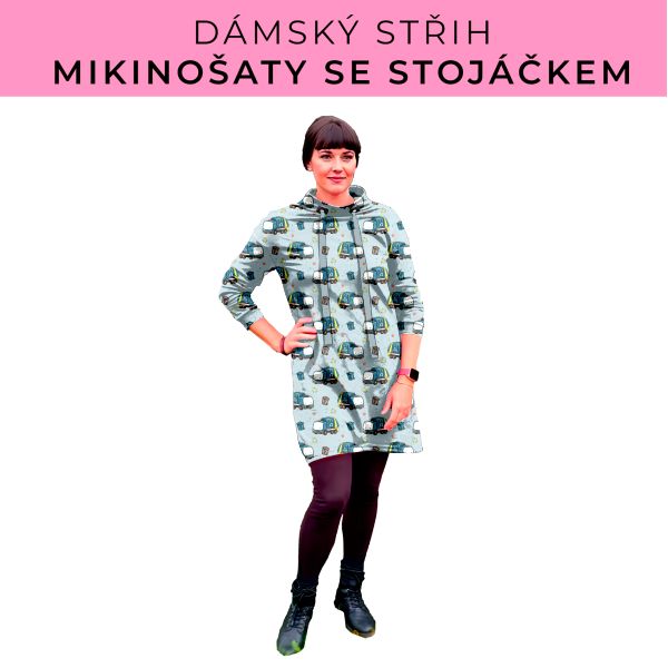 Dámský střih - mikinové šaty se stojáčkem