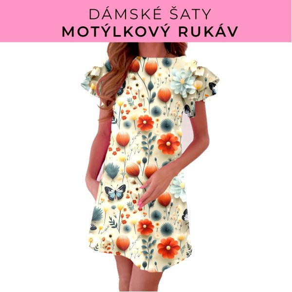 DÁMSKÝ střih - šaty s motýlkovým rukávem