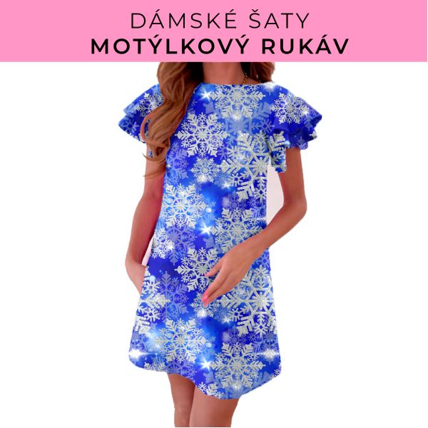 DÁMSKÝ střih - šaty s motýlkovým rukávem