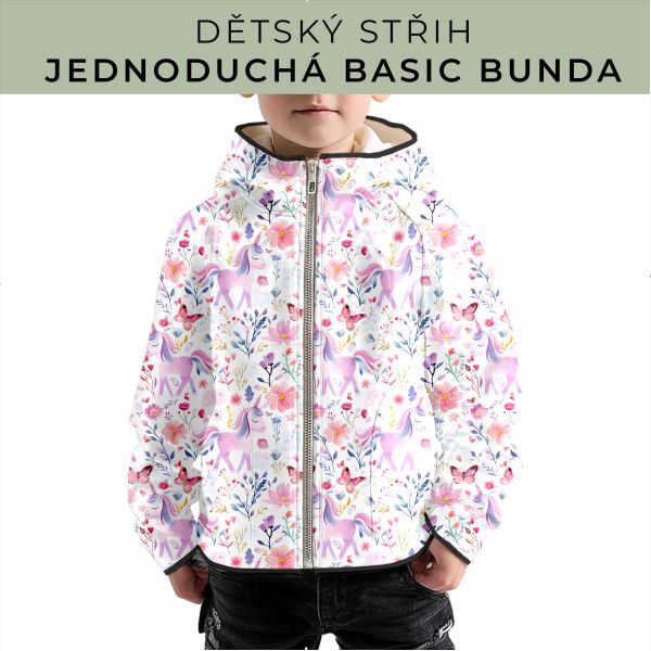 Dětský střih - jednoduchá dětská BASIC  bunda