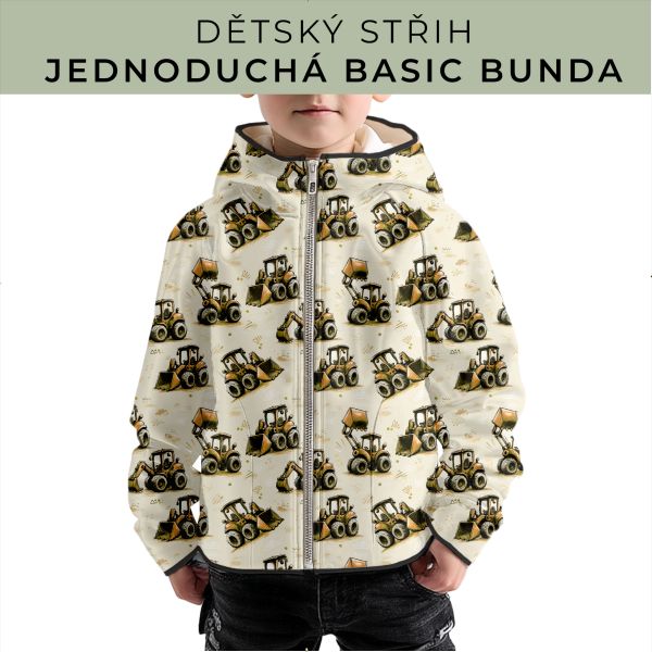 Dětský střih - jednoduchá dětská BASIC  bunda