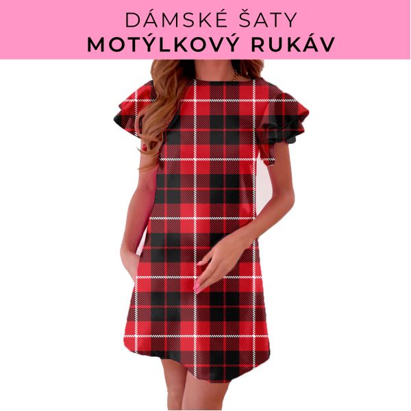 DÁMSKÝ střih - šaty s motýlkovým rukávem