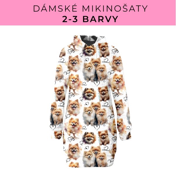 DÁMSKÝ střih - Mikinošaty 2-3 barvy