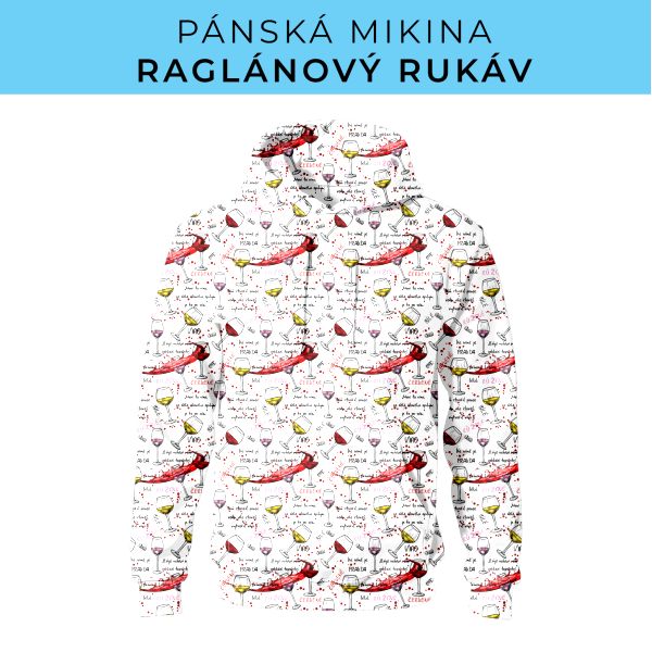 PÁNSKÝ střih - mikina raglan ZÁKLADNÍ s kapucí