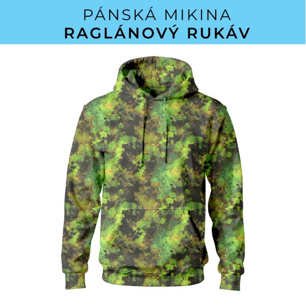 PÁNSKÝ střih - mikina raglan ZÁKLADNÍ s kapucí