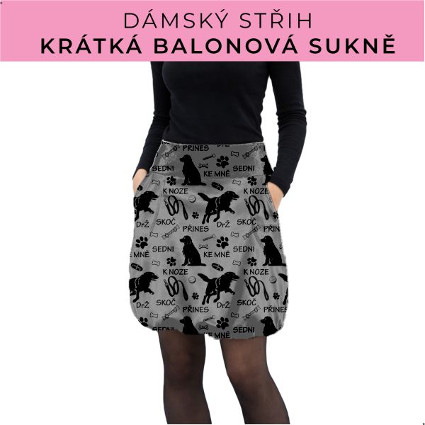 Dámský střih - balonová krátká sukně
