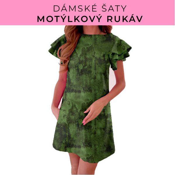 DÁMSKÝ střih - šaty s motýlkovým rukávem