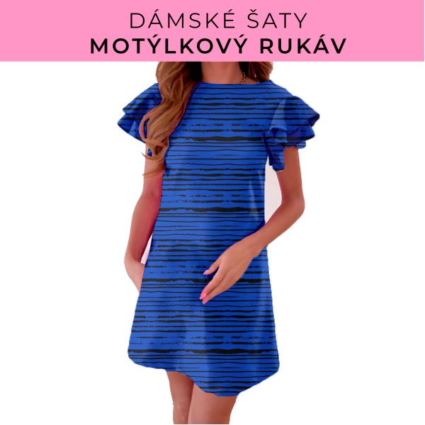 DÁMSKÝ střih - šaty s motýlkovým rukávem