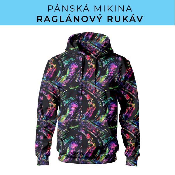 PÁNSKÝ střih - mikina raglan ZÁKLADNÍ s kapucí