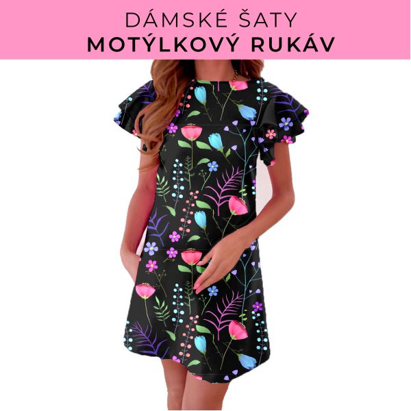 DÁMSKÝ střih - šaty s motýlkovým rukávem