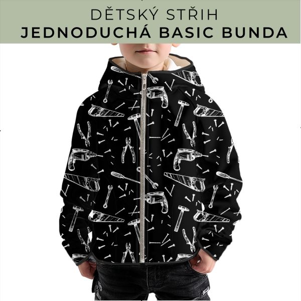 Dětský střih - jednoduchá dětská BASIC  bunda
