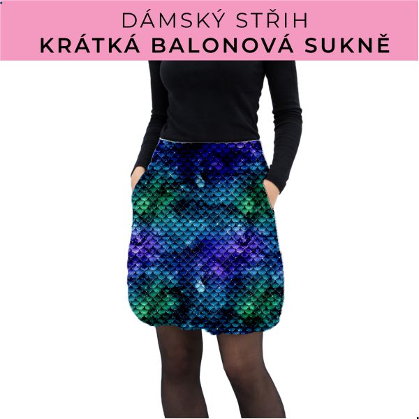Dámský střih - balonová krátká sukně
