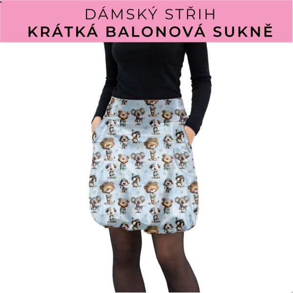 Dámský střih - balonová krátká sukně
