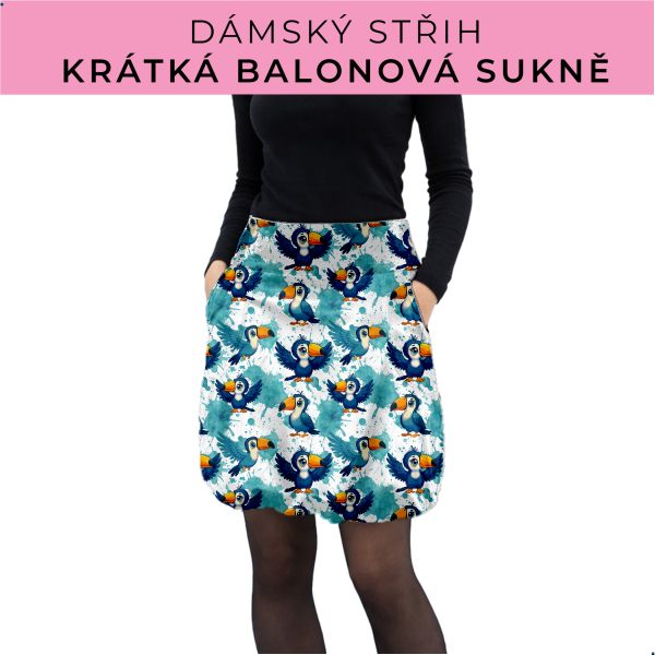 Dámský střih - balonová krátká sukně