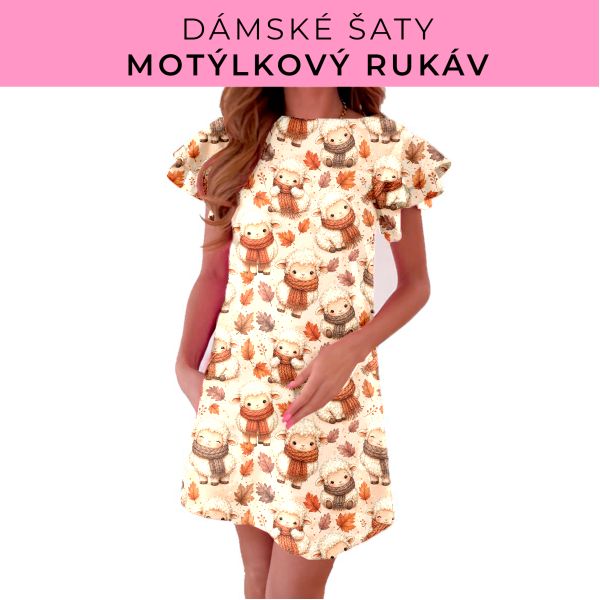 DÁMSKÝ střih - šaty s motýlkovým rukávem