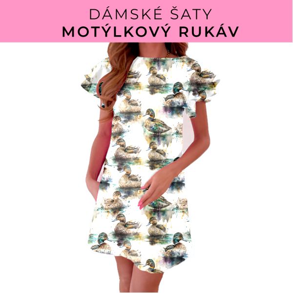 DÁMSKÝ střih - šaty s motýlkovým rukávem