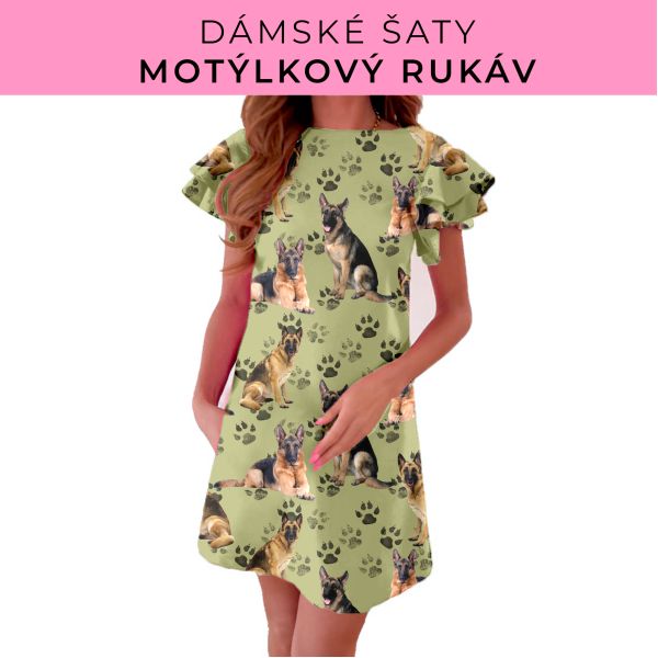 DÁMSKÝ střih - šaty s motýlkovým rukávem