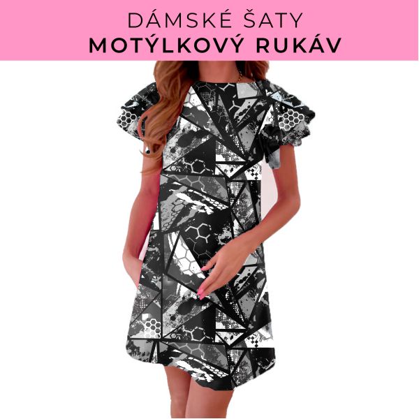 DÁMSKÝ střih - šaty s motýlkovým rukávem