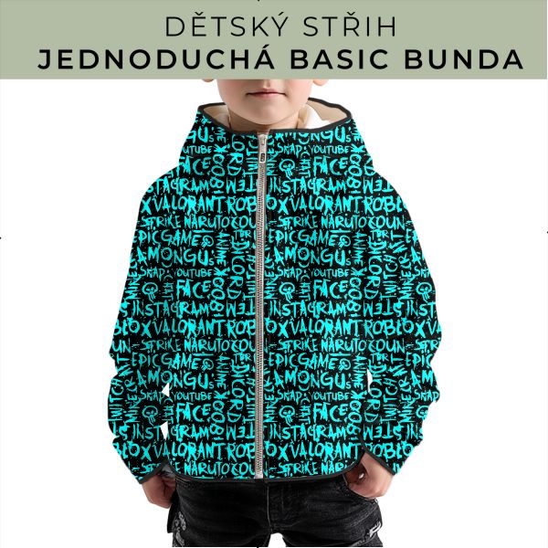 Dětský střih - jednoduchá dětská BASIC  bunda