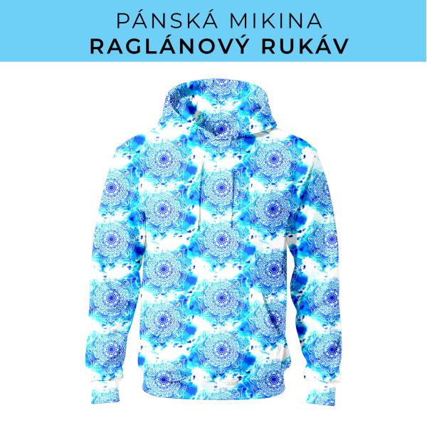 PÁNSKÝ střih - mikina raglan ZÁKLADNÍ s kapucí